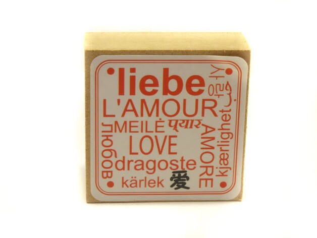 Gummierter Stempel Liebe, Love, L'amour...