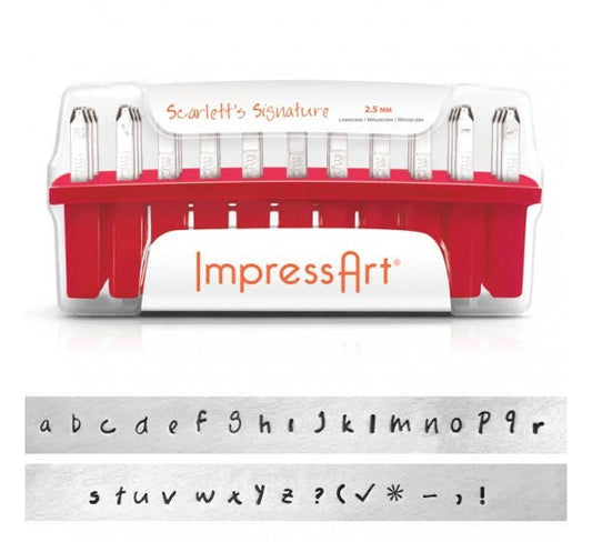 1 Set Buchstaben Stempel ImpressArt 3mm Scarlett's Signature Lowercase Kleinbuchstaben