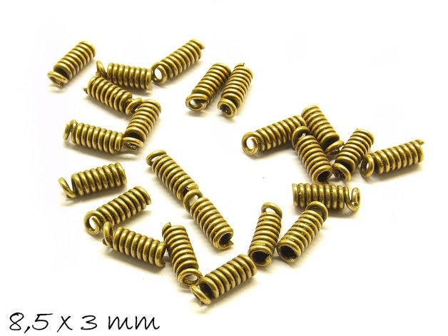 20 Stück Lederbandendkappen Bügeleisen, bronze, 8,5 mm, Innendurchmesser 1,5 mm