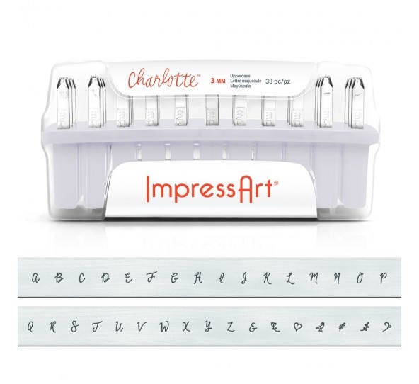 1 Set Buchstaben Stempel ImpressArt 3mm Charlotte Lowercase Kleinbuchstaben