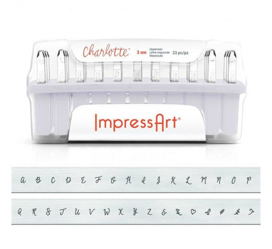 1 Set Buchstaben Stempel ImpressArt 3mm Charlotte Lowercase Kleinbuchstaben