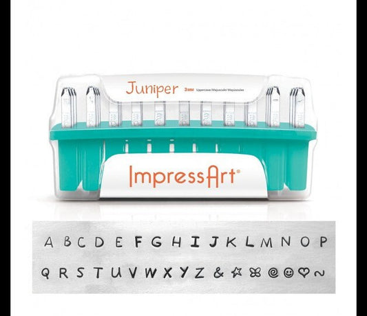 1 Set Buchstaben Stempel ImpressArt 3 mm Juniper Uppercase Großbuchstaben