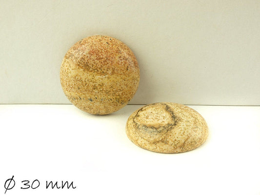 1 Stück Edelstein Cabochon, Picture Jasper (Jaspis), Ø 30 mm