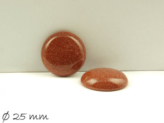 1 Stück Cabochon, roter Goldfluss, Ø 25 mm