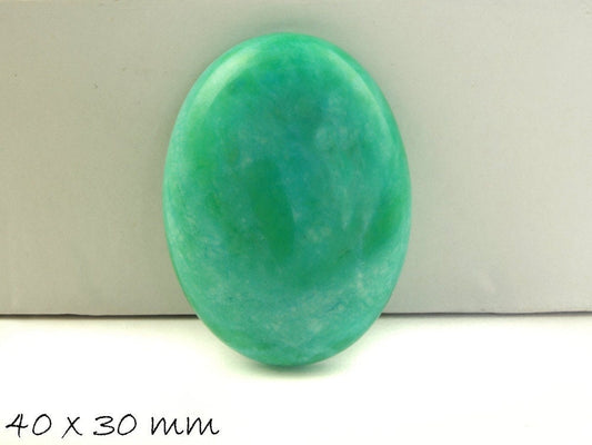 1 Stück Edelstein Cabochon, Jade, 40 x 30 mm, türkis