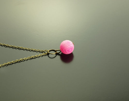 Kette Achat Edelstein Perle bronze rosa pink