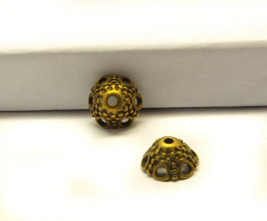 10 Stück Perlenkappen, keltisch bronze 10 mm
