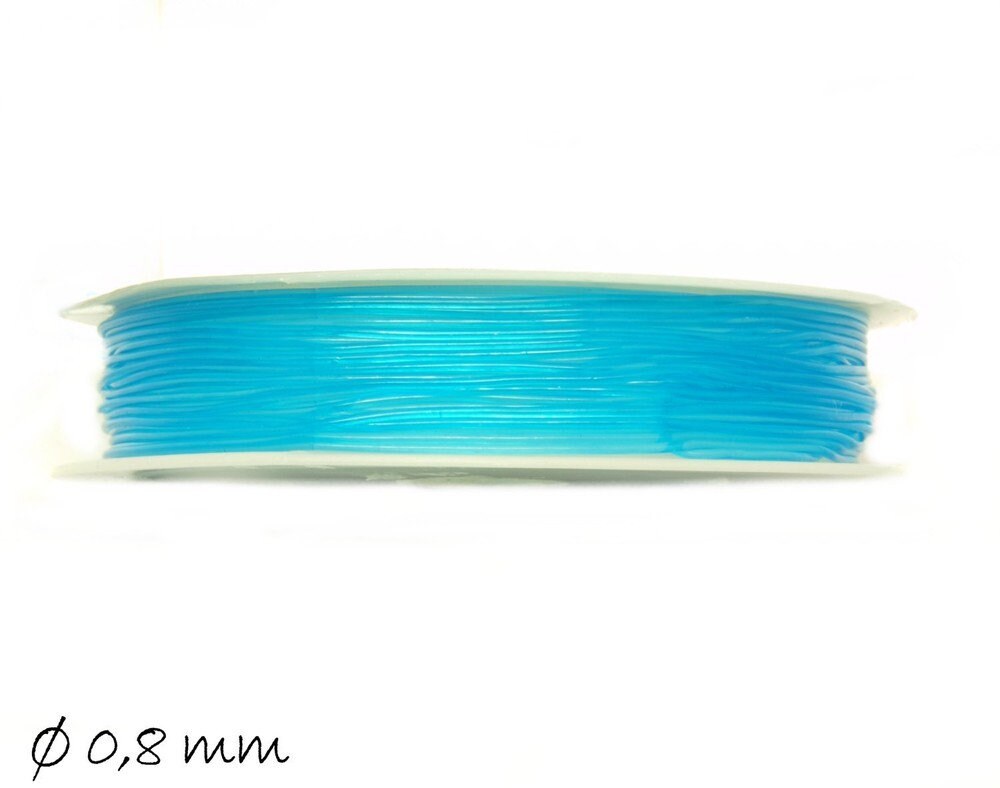 0,16EUR/m - 7 m elastischer Nylondraht 0,8 mm, blau