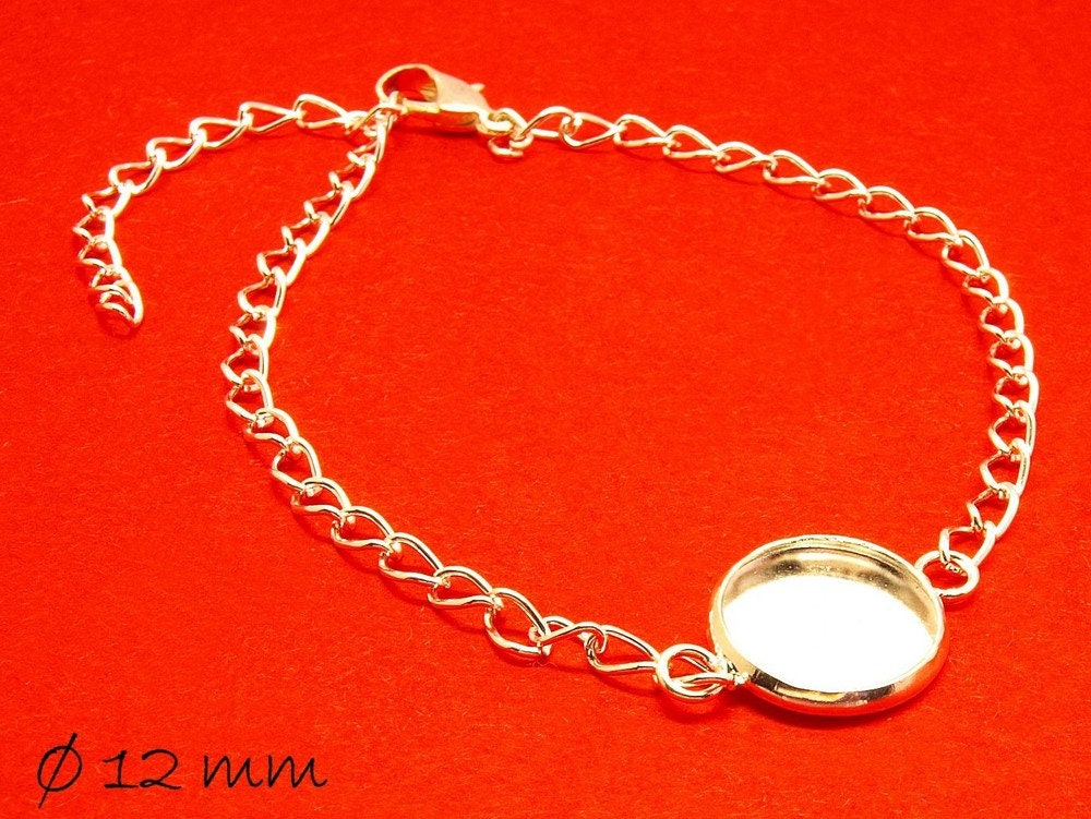 Armbandrohling mit Cabochonfassung, 12 mm, silber