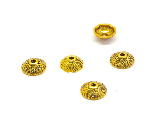 500 Stück Perlenkappen massiv keltisch gold Ø 9 mm