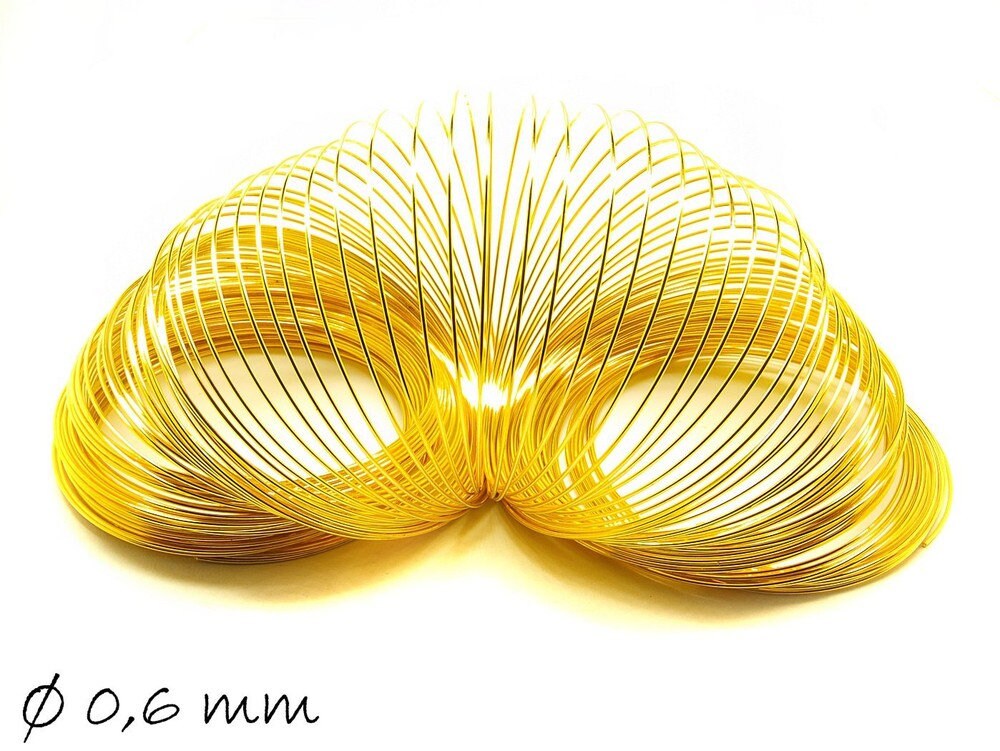 30 Windungen Spiraldraht (memory wire) gold 0,6 mm