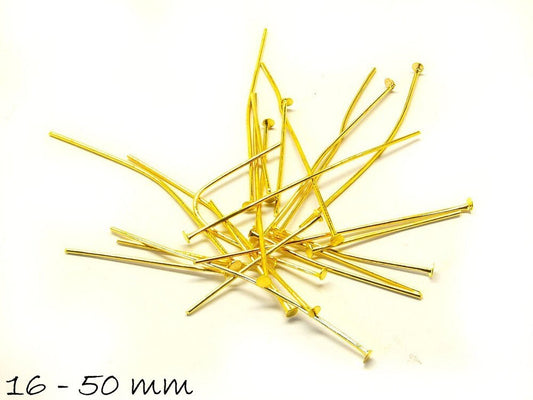 0,12EUR/g - 15 g Nietstifte (ca. 100 Stück), gold, 1,6-5,0 cm