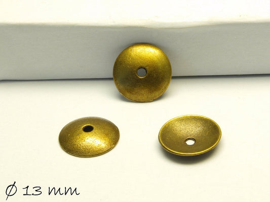 10 Stück Perlenkappen, einfach bronze Scheibe Ø 13 mm