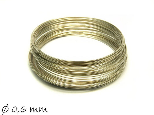 30 Windungen Spiraldraht (memory wire) platin 0,6mm