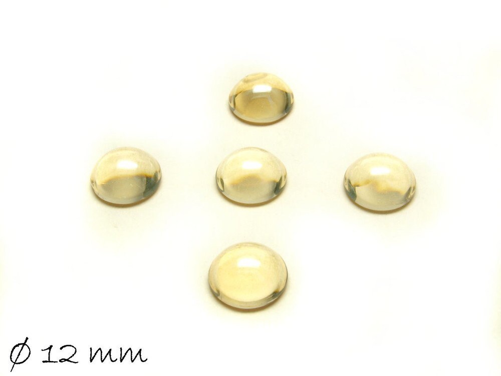 10 runde klare beschichtete 12 mm Glas Cabochons