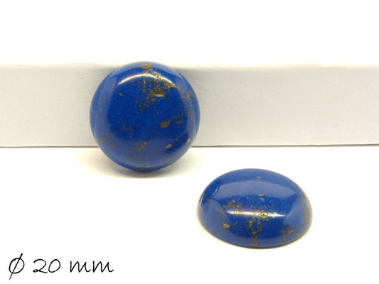 2 Stück Edelstein Cabochons, Lapislazuli , 20 mm