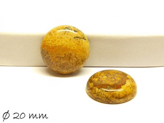 2 Stück Edelstein Cabochons, Picture Jasper, Stein, 20 mm