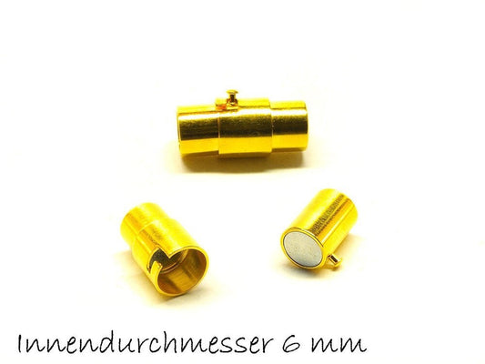 2 Stück Magnetverschlüsse, golden , 18 x 8 mm