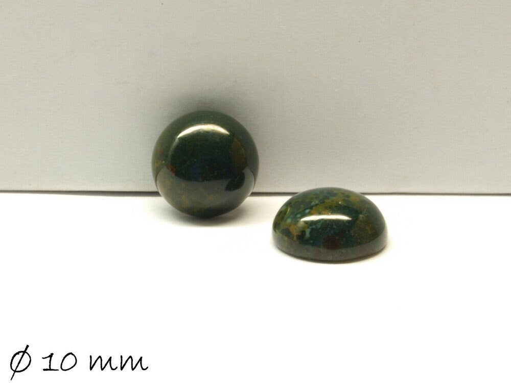 2 Stück Edelstein Cabochons, Moos Achat, 10 mm