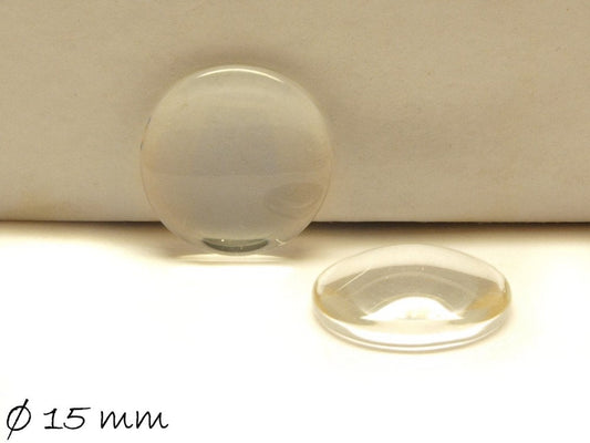 4 Stück Runde klare 15 mm Glas Cabochons
