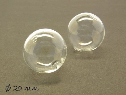 B-WARE -10 Stück Glasperlen hohl klar transparent, 20 mm