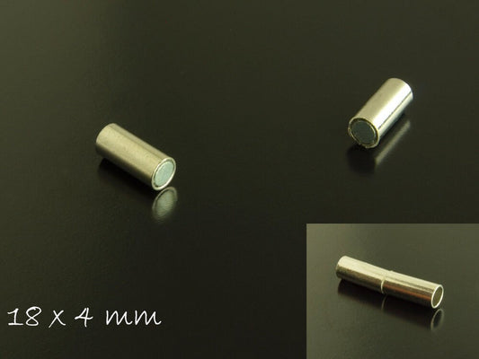 2 Stück Magnetverschlüsse, platin, 18 x 4 mm