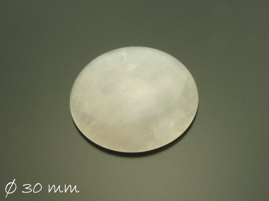 1 Stück Edelstein Cabochon, Rosenquarz, Ø 30 mm