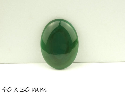 1 Edelstein Cabochon Achat 40 x 30 mm grün