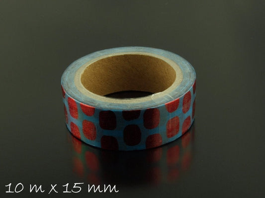 1 Rolle Masking Tape blau rot 15 mm (10 m)