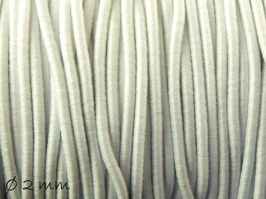 0,36EUR/m - 5 m elastische Nylon-Schnur Ø 2 mm, weiß