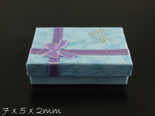 2 Stück Geschenk Schachtel Schmuck blau 70x50x20mm