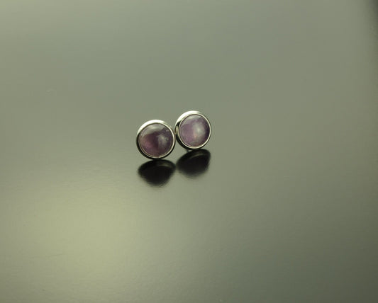 Ohrstecker Amethyst lila Edelstein silber Stecker