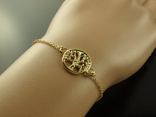 Armreifen Baum Lebensbaum golden Armband Kette