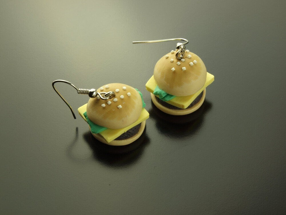 Ohrringe Hamburger Burger Fimo Clay Ohrhänger Food