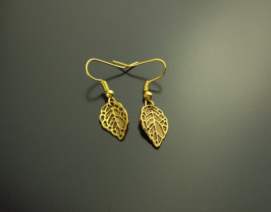 Ohrringe Ohrhänger Blätter golden
