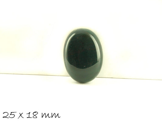 1 Stück ovaler Edelstein Cabochon, Moos Achat, 25 x 18 mm