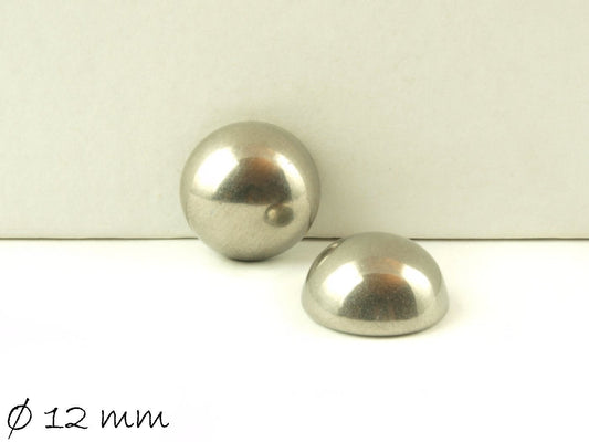 2 Stück Edelstahl Cabochons Ø 12 mm