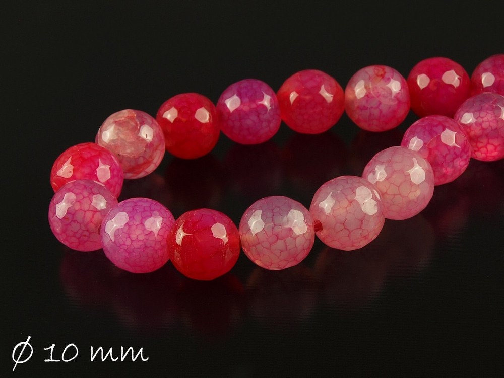 Facettierte Achatperlen10 mm, pink, rosa