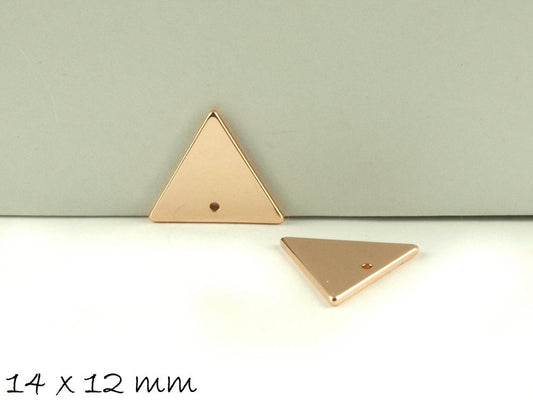 6 Stück Anhänger Stempel Dreieck rosegold 14 x 12 mm