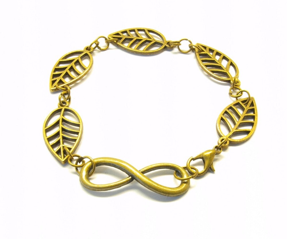 Armband Infinity Blätter bronze