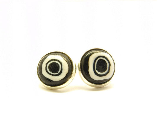 Ohrstecker Fimo Clay Cabochon silber Ohrringe