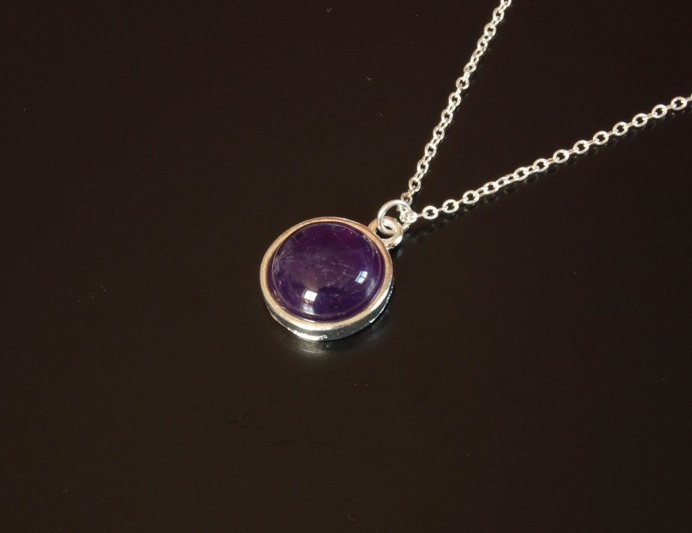 Kette Amethyst lila Edelstein Anhänger silber