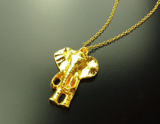 Kette Anhänger Elefant golden vintage Afrika