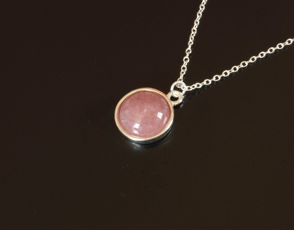 Kette Amethyst rosa Edelstein Anhänger silber