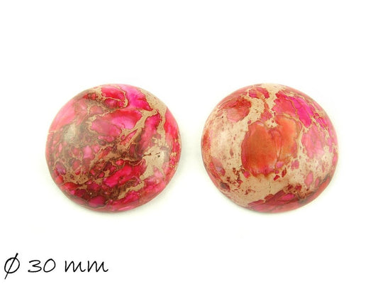 1 Stück  Edelstein Cabochon Regalit, 30 mm pink rosa