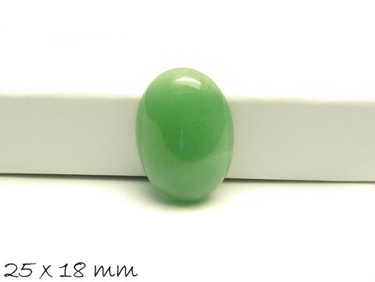 1 Stück ovaler Edelstein Cabochon, Aventurin Quarz, 25 x 18 mm