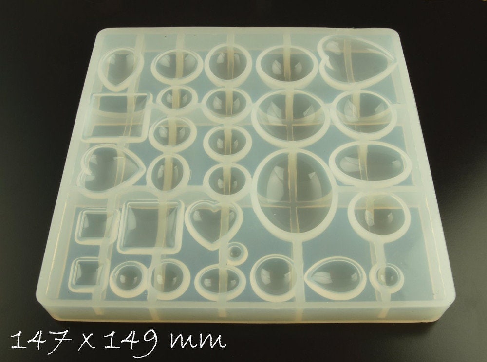 Silikonform Cabochon Rohling Mold Form Giessform diverse Cabochonformen