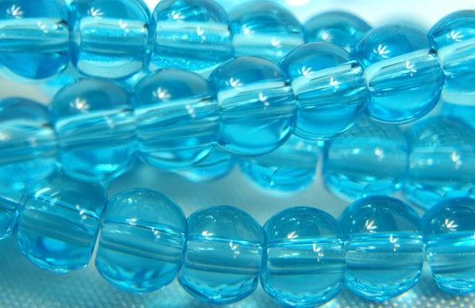 100 Stück Glasperlen kristallklar blau, 4 mm