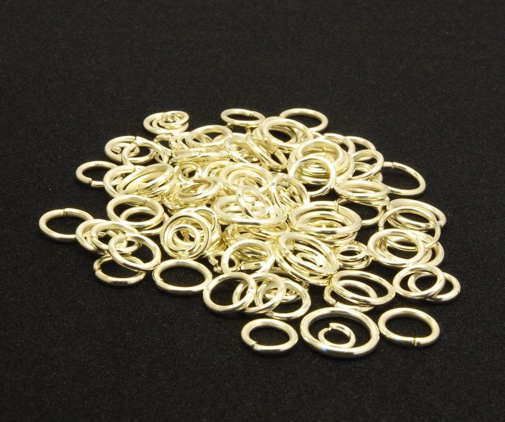 100 Stk Biegeringe (Spaltringe), silbern, 5 mm
