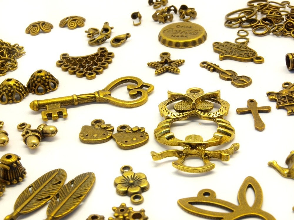 1 Set bronze vintage Anhänger - Bastelset